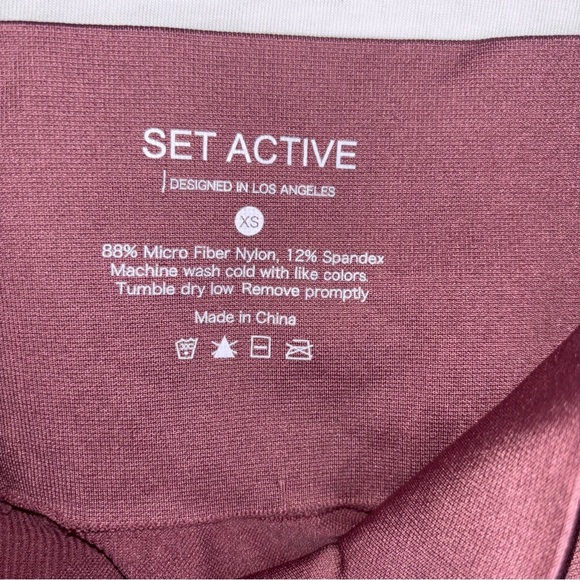 Set Active Seamless High-Waisted Leggings XS Rosewood | Ribbed Waistband - Picture 12 of 13